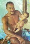 Father and son with multiple disabilities
