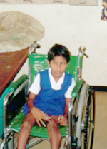 Young girl with cerebral palsy